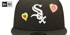 White Sox CHAIN STITCH HEARTS Black Fitted Hat by New Era - 3rd View