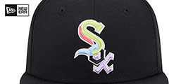 White Sox COLOR PACK SIDE-PATCH Black Fitted Hat by New Era - 3rd View