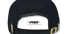 White Sox LOW-PRO GOLD METAL BADGE STRAPBACK Black Hat by Pro Standard - 3rd View