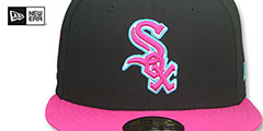 White Sox MIAMI VICE SIDE-PATCH Black-Beetroot Fitted Hat by New Era - 3rd View