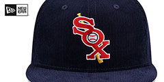 White Sox OLD SCHOOL CORDUROY SIDE-PATCH Navy Fitted Hat by New Era - 3rd View