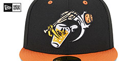 Whitecaps THEME NIGHT Black-Burnt Orange Fitted Hat by New Era - 3rd View