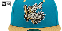 Whitecaps THEME NIGHT Teal-Tan Fitted Hat by New Era - 3rd View