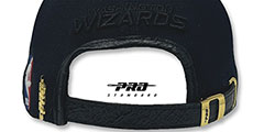 Wizards LOW-PRO GOLD METAL BADGE STRAPBACK Black Hat by Pro Standard - 3rd View