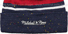 Wizards SPECKLED Navy-Red Knit Beanie by Mitchell and Ness - 3rd View