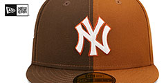 Yankees 1996 SPLIT SIDE-PATCH Brown-Wheat Fitted Hat by New Era - 3rd View