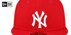 Yankees 1999 WS SIDE-PATCH UP Red-White Fitted Hat by New Era - 3rd View