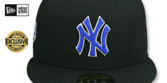 Yankees 2009 WS MESH-BACK SIDE-PATCH Black-Royal Fitted Hat by New Era - 3rd View