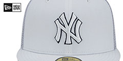 Yankees BATTING PRACTICE TRUCKER White Fitted Hat by New Era - 3rd View