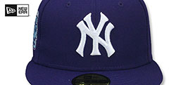 Yankees 75TH WORLD SERIES SKY-BOTTOM Purple Fitted Hat by New Era - 3rd View