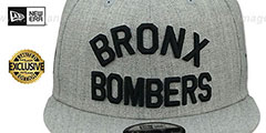 Yankees BRONX BOMBERS SNAPBACK Heather Light Grey Hat by New Era - 3rd View