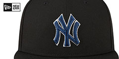 Yankees METALLIC LOGO SIDE-PATCH Black Fitted Hat by New Era - 3rd View