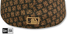 Yankees NY ALL-OVER FLOCKING Brown-Wheat Fitted Hat by New Era - 3rd View