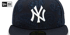 Yankees SWIRL Navy Fitted Hat by New Era - 3rd View