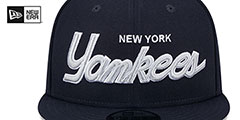 Yankees TEAM-SCRIPT SNAPBACK Navy Hat by New Era - 3rd View