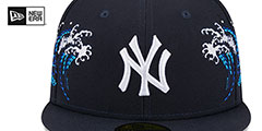 Yankees TONAL WAVE Navy Fitted Hat by New Era - 3rd View