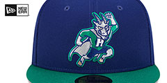 Yard Goats MILB MARVEL DEFENDERS SIDE-PATCH Royal-Green Fitted Hat by New Era - 3rd View