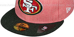 49ers 2T-HEATHER ACTION Red-Charcoal Fitted Hat by New Era - 4th View