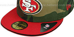 49ers 2T SPLIT NFL TEAM-BASIC Army-Red Fitted Hat by New Era - 4th View