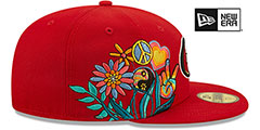 49ers GROOVY Red Fitted Hat by New Era - 4th View