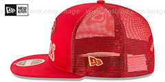 49ers HERITAGE FOAM FRONT TRUCKER SNAPBACK Red Hat by New Era - 4th View