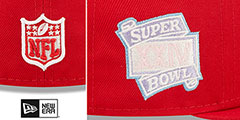 49ers SB XXIV POP-SWEAT Red-Lavender Fitted Hat by New Era - 4th View