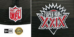 49ers SB XXIX MESH-BACK SIDE-PATCH Black-Red Fitted Hat by New Era - 4th View