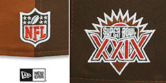 49ers SB XXIX SPLIT SIDE-PATCH Brown-Wheat Fitted Hat by New Era - 4th View