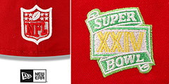 49ers SUPER BOWL XXIV CITRUS POP Red-Green Fitted Hat by New Era - 4th View