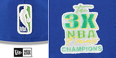 76ers 3X NBA CHAMPS CITRUS POP Royal-Green Fitted Hat by New Era - 4th View