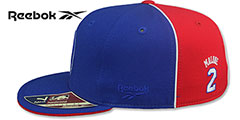 76ers MOSES MALONE SWINGMAN Royal-Red Fitted Hat by Reebok - 4th View