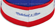 76ers THE-BUTTON Knit Beanie Hat by Michell and Ness - 4th View