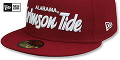 Alabama NCAA TEAM-SCRIPT Burgundy Fitted Hat by New Era - 4th View