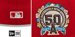 Angels BOTANICAL SIDE-PATCH Red Fitted Hat by New Era - 4th View