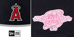 Angels LOGO BLOOM SIDE-PATCH Navy-Pink Fitted Hat by New Era - 4th View