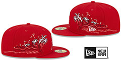 Angels TONAL WAVE Red Fitted Hat by New Era - 4th View