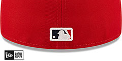 Angels TRIPLE THREAT IDENTITY Red Fitted Hat by New Era - 4th View