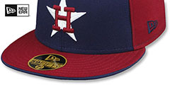 Astros COOPERSTOWN PINWHEEL Navy-Burgundy Fitted Hat by New Era - 4th View