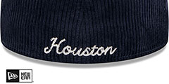 Astros LETTERMAN PIN CORDUROY Navy Fitted Hat by New Era - 4th View