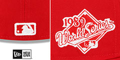 Athletics 1989 WS SIDE-PATCH UP Red-White Fitted Hat by New Era - 4th View