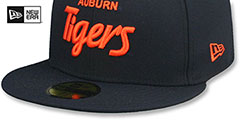 Auburn NCAA TEAM-SCRIPT Navy Fitted Hat by New Era - 4th View