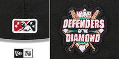 Barons MILB MARVEL DEFENDERS SIDE-PATCH Black-Red Fitted Hat by New Era - 4th View