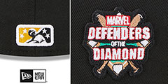 Bees MILB MARVEL DEFENDERS SIDE-PATCH Black-Gold Fitted Hat by New Era - 4th View