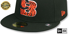 Bengals THROWBACK NFL LIGATURE Black Fitted Hat by New Era - 4th View