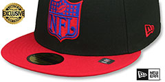 Bills THROWBACK NFL SHIELD-BASIC Black-Red Fitted Hat by New Era - 4th View