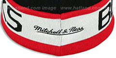 Blackhawks THE-BUTTON Knit Beanie Hat by Michell and Ness - 4th View