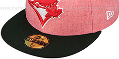 Blue Jays 2T-HEATHER Red-Black Fitted Hat by New Era - 4th View