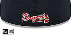 Braves 2024 ALTERNATE CLUBHOUSE Heather Navy Fitted Hat by New Era - 4th View