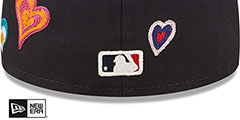 Braves CHAIN STITCH HEARTS Navy Fitted Hat by New Era - 4th View