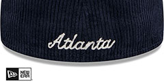 Braves LETTERMAN PIN CORDUROY Navy Fitted Hat by New Era - 4th View